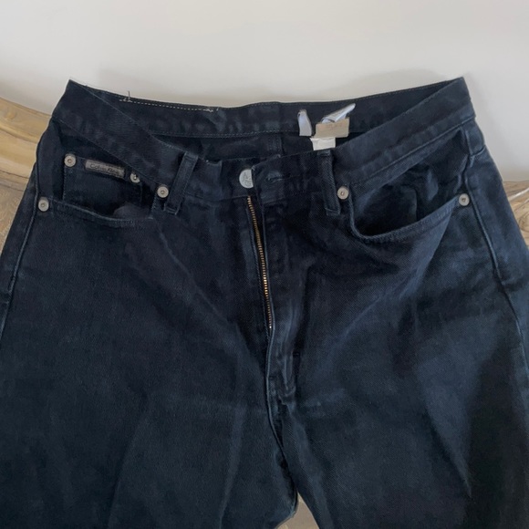 Women’s Calvin Klein Regular Fit Straight Leg 100% Cotton Black Jeans Size 9 - Picture 2 of 10